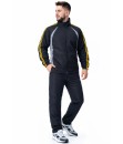Conjunto Agasalho Masculino Tactel Forrado Esportivo Preto Amarelo